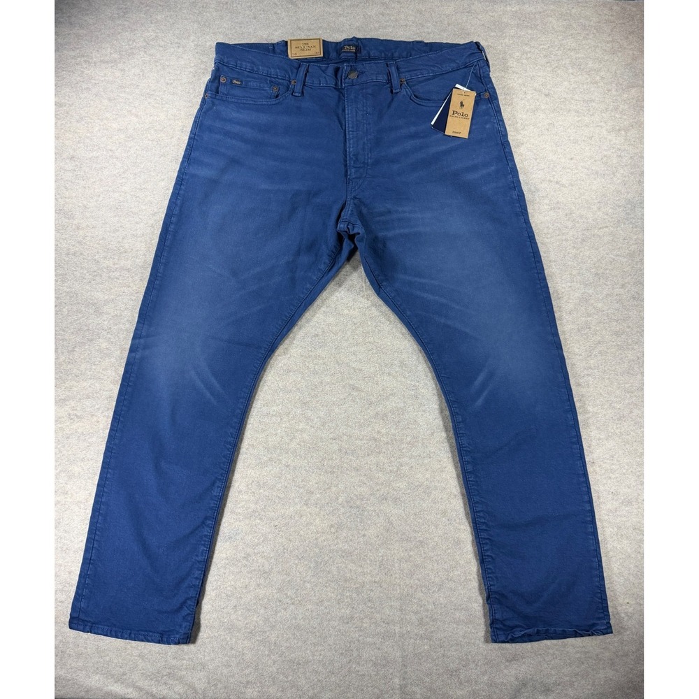 Polo Ralph Lauren Sullivan Slim Jeans Mens 38x30 Navy Garment Dyed Stretch NWT